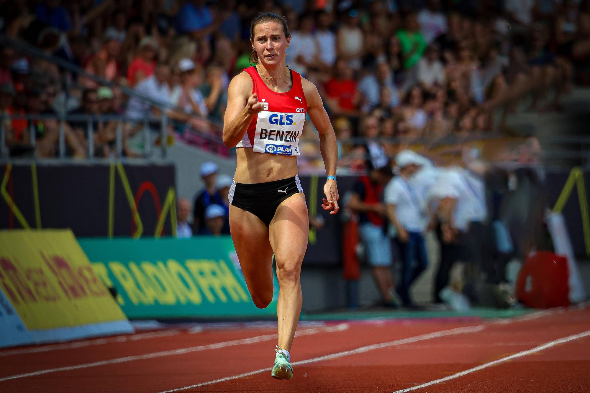 Deutsche Leichtathletik-Meisterschaften Kassel, 08.07.2023 Lea Sophie Benzin LG Olympia Dortmund, Deutsche Leichtathletik-Meisterschaften am 08.07.23 im Auestadion in Kassel Deutschland. *** German Athletics Championships Kassel, 08 07 2023 Lea Sophie Benzin LG Olympia Dortmund , German Athletics Championships on 08 07 23 at Auestadion in Kassel Germany Copyright: xBEAUTIFULxSPORTS/B.Hoffmannx