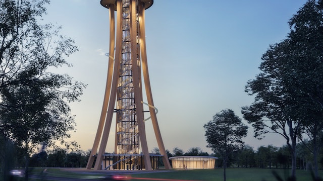 Das Foto zeigt eine Grafik vom Rheinlandturm.