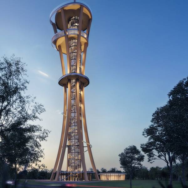 Das Foto zeigt eine Grafik vom Rheinlandturm.