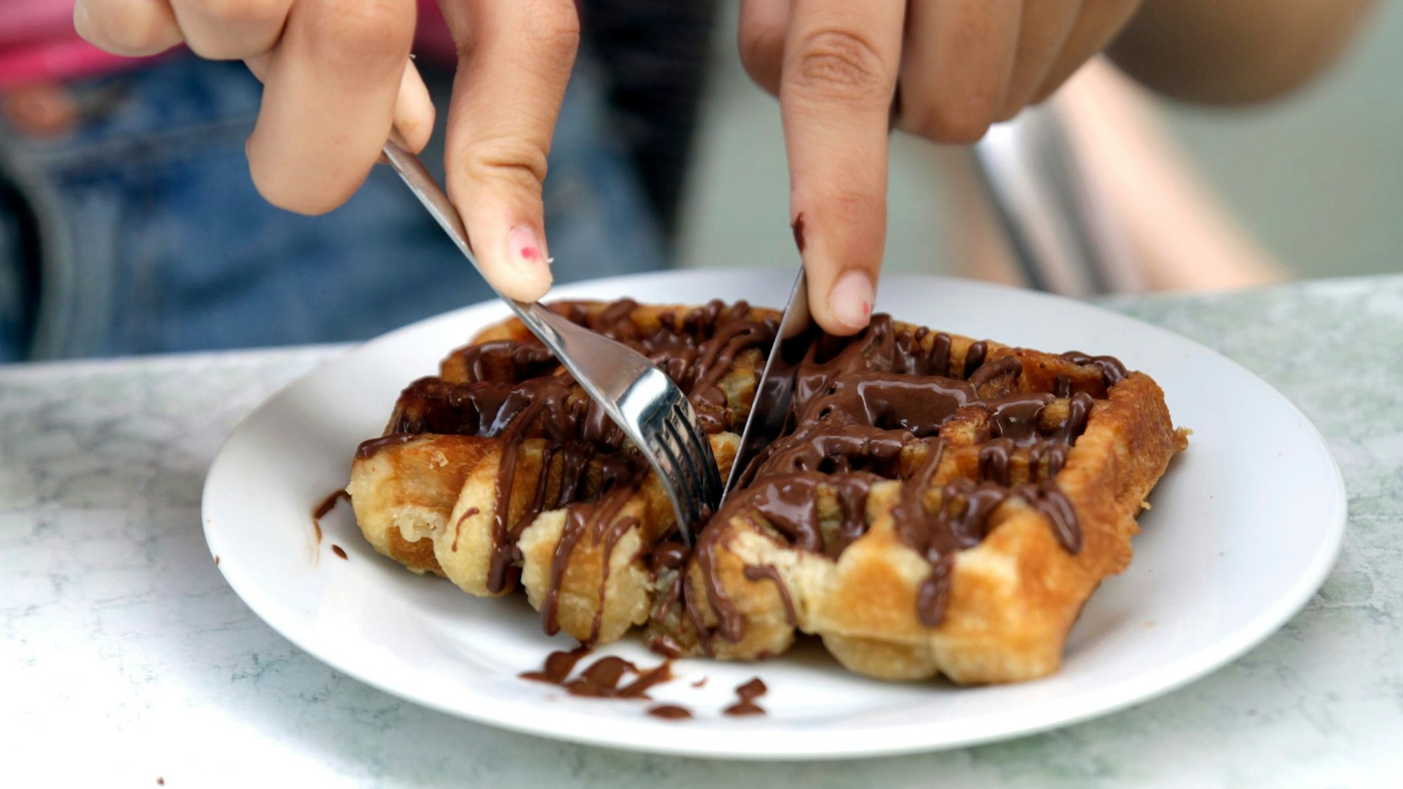 Waffeln mit Schokolade