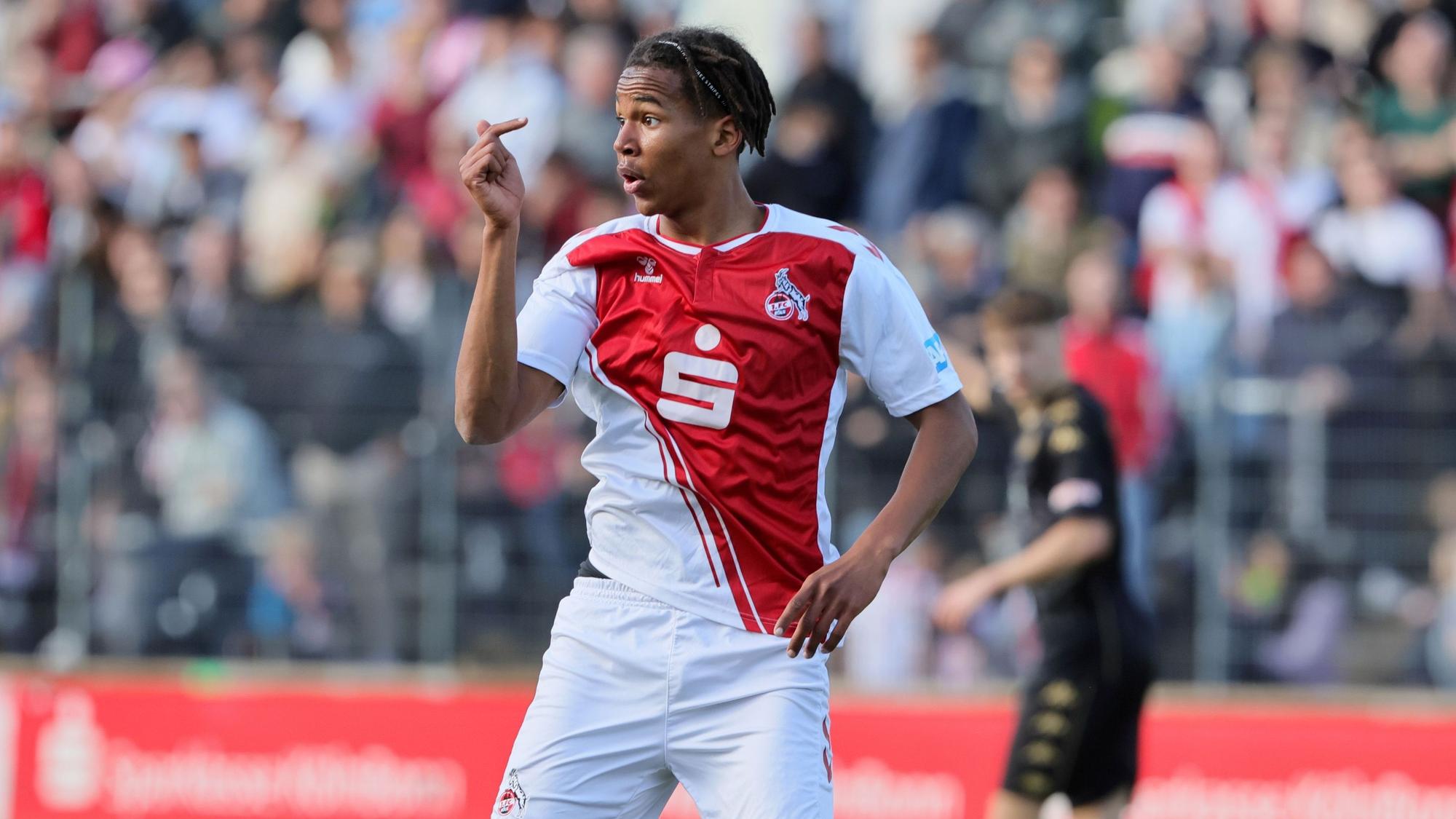 1.FC Köln U19 vs. FSV Mainz 05 U19, A Junioren Bundesliga, Halbfinal Rückspiel um die Deutsche Meisterschaft, Youssoupha Niang (1.FC Köln), 14.04.2023, Bild: Herbert Bucco