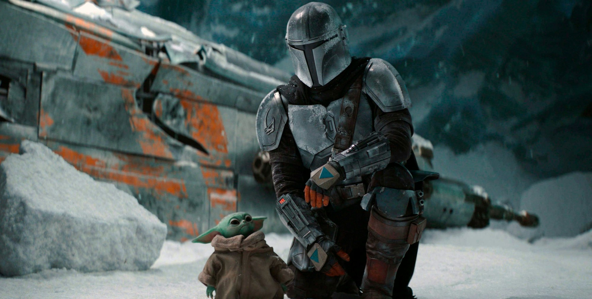 This image released by Disney+ shows Pedro Pascal in a scene from "The Mandalorian." Jon Favreau is set to direct the film “The Mandalorian & Grogu” which will go into production this year, Lucasfilm and Disney announced Tuesday. (Disney+ via AP)