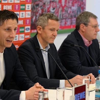 Die Geschäftsführer Christian Keller und Philipp Türoff sowie Präsident Werner Wolf beantworteten die Fragen auf dem Stammtisch.