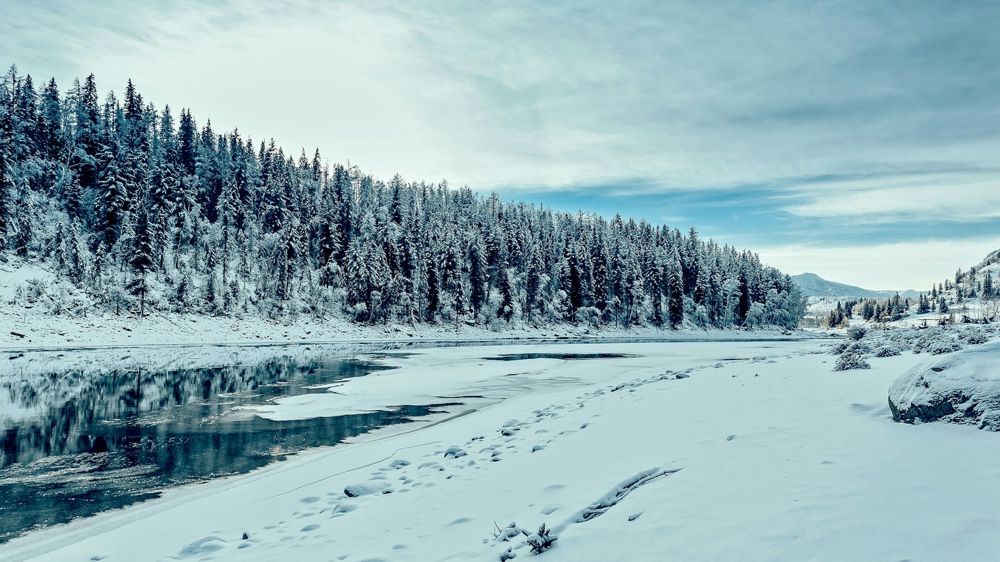 Winterlandschaft in Sibirien.