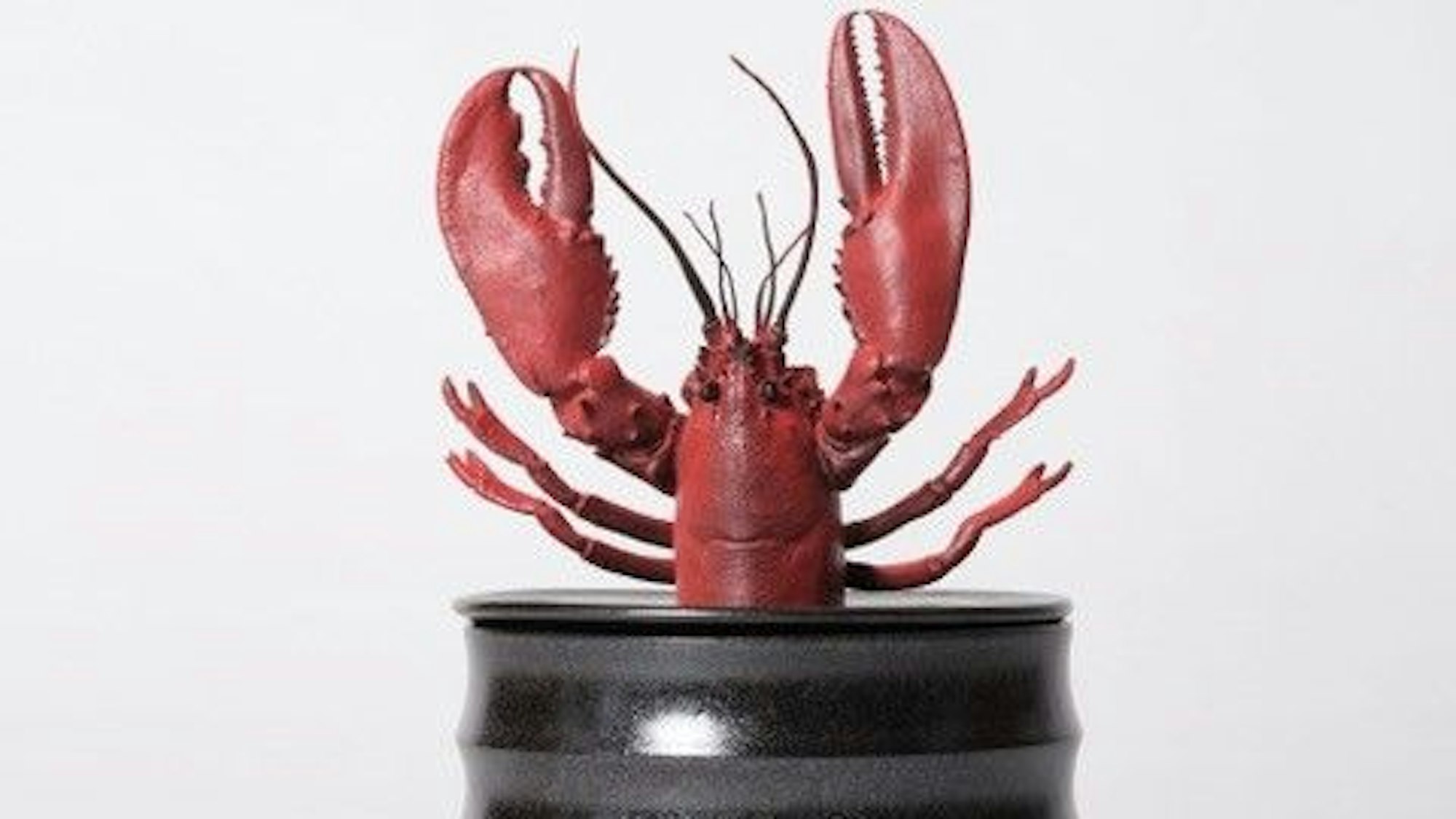 Keramikgefäß mit Hummer.