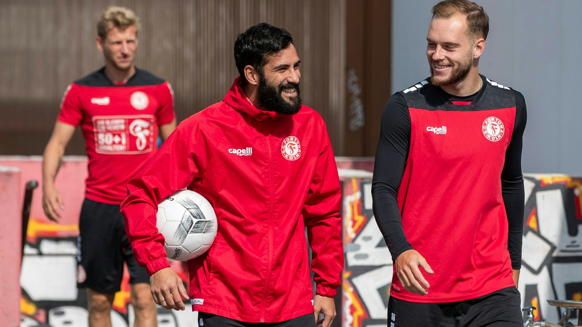 1. Trainingseinheit Anthony Modeste bei Fortuna Koeln, 09.08.2023 Serkan Goecer Fortuna Koeln, 22, Adrian Stanilewicz Fortuna Koeln, 20, 1. Trainingseinheit von Anthony Modeste bei Fortuna Koeln, am 09.08.2023, Trainingsplatz am Suedstadion, Koeln *** 1 training session Anthony Modeste at Fortuna Koeln, 09 08 2023 Serkan Goecer Fortuna Koeln, 22 , Adrian Stanilewicz Fortuna Koeln, 20 , 1 training session of Anthony Modeste at Fortuna Koeln, at 09 08 2023, training ground at Suedstadion, Koeln Copyright: xBEAUTIFULxSPORTS/Meuselx