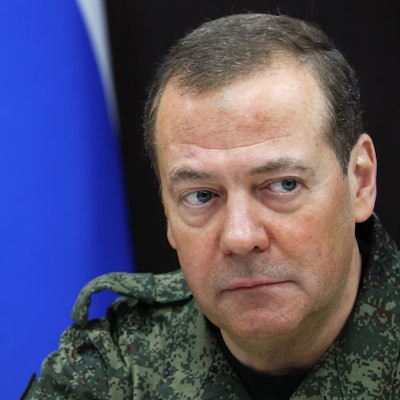 Russia Medvedev 8553458 09.11.2023 Deputy head of Russia s Security Council Dmitry Medvedev visits Alabino training ground, outside Moscow, Russia. Ekaterina Shtukina / Sputnik Moscow region Russia PUBLICATIONxINxGERxSUIxAUTxESTxLTUxLATxNORxSWExDENxNEDxPOLxUKxONLY Copyright: xEkaterinaxShtukinax