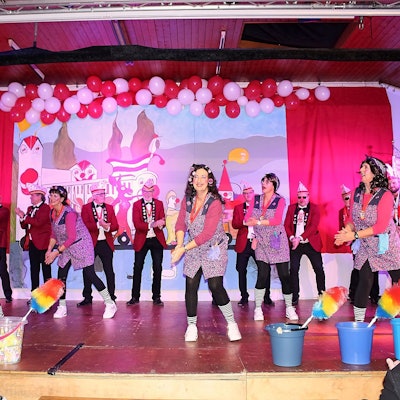 Auftritt der Tanzgruppe Silvergirls bei einer Karnevalssitung in Schmidt.