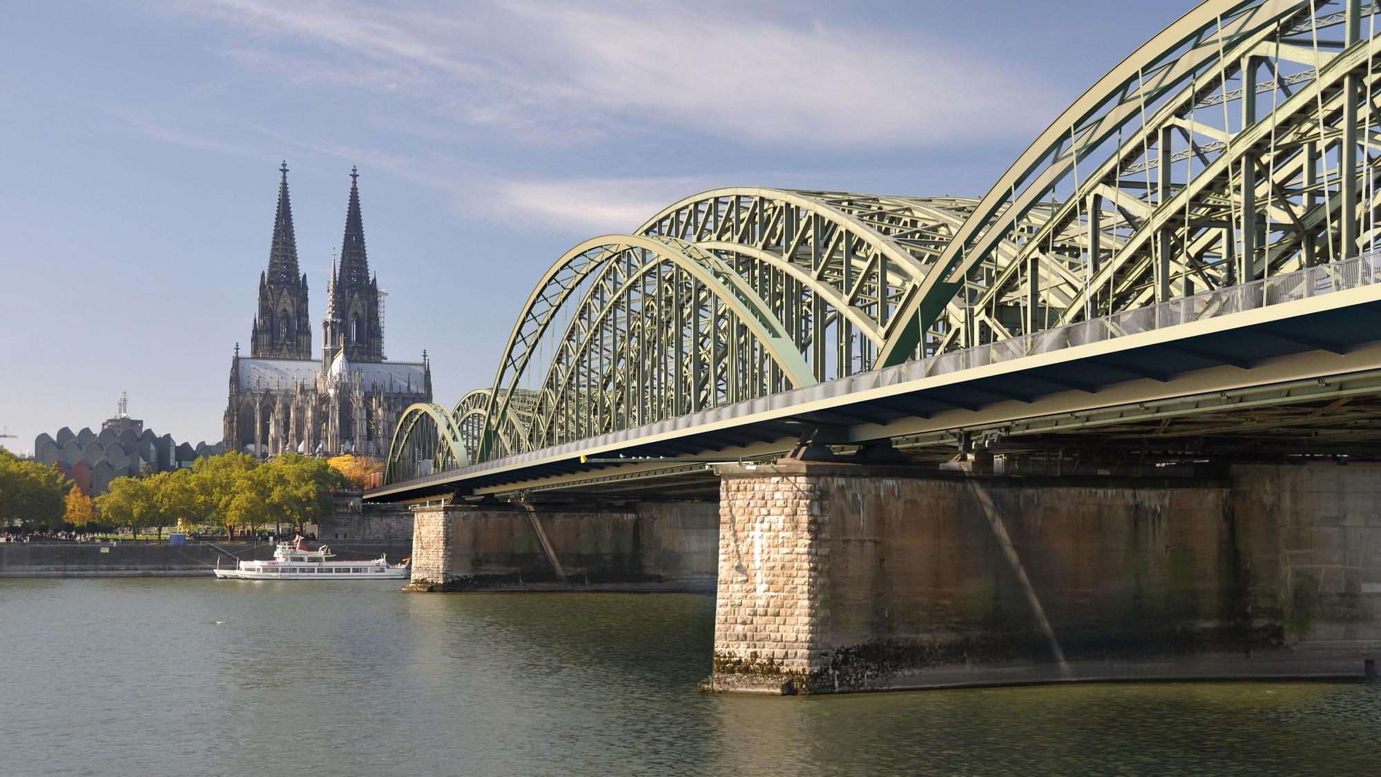 Die Visualisierung der Hohenzollernbrücke.