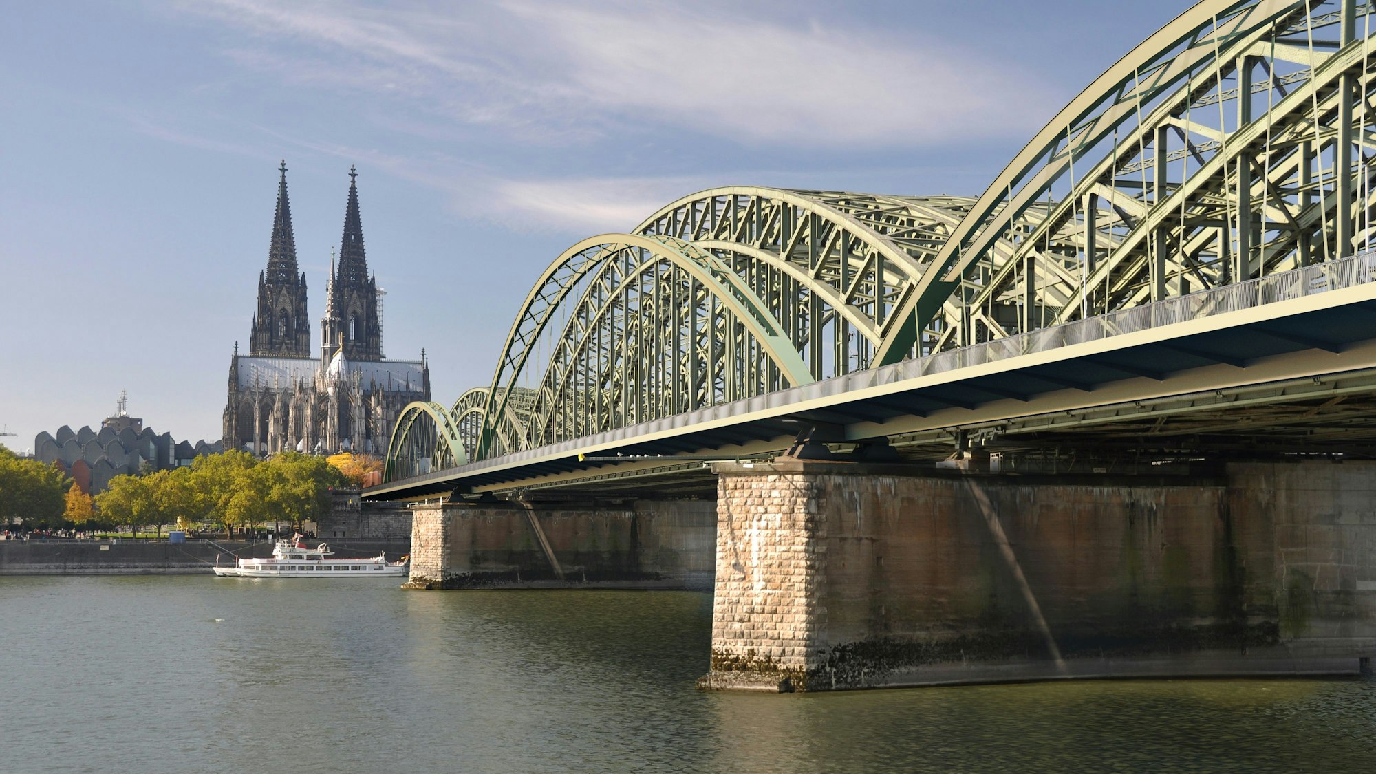 Die Visualisierung der Hohenzollernbrücke.