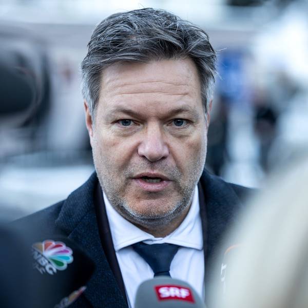Robert Habeck (Bündnis 90 / Die Grünen), Bundesminister für Wirtschaft und Klimaschutz, am Dienstag (16. Januar) beim Weltwirtschaftsforum in Davos.