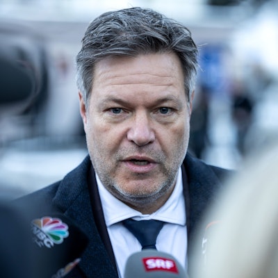 Robert Habeck (Bündnis 90 / Die Grünen), Bundesminister für Wirtschaft und Klimaschutz, am Dienstag (16. Januar) beim Weltwirtschaftsforum in Davos.