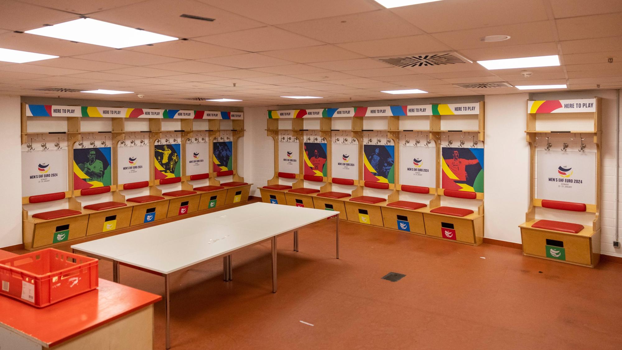 Kabine des deutschen Teams.