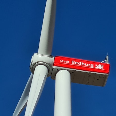 Die Gondel einer Windenergieanlage.