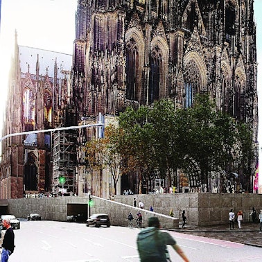 So soll der nordwestliche Domsockel nach der Neugestaltung aussehen.