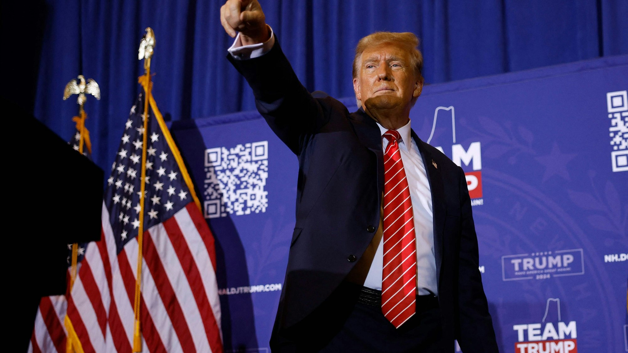 Ex-US-Präsident Donald Trump bei einer Wahlveranstaltung in New Hampshire.