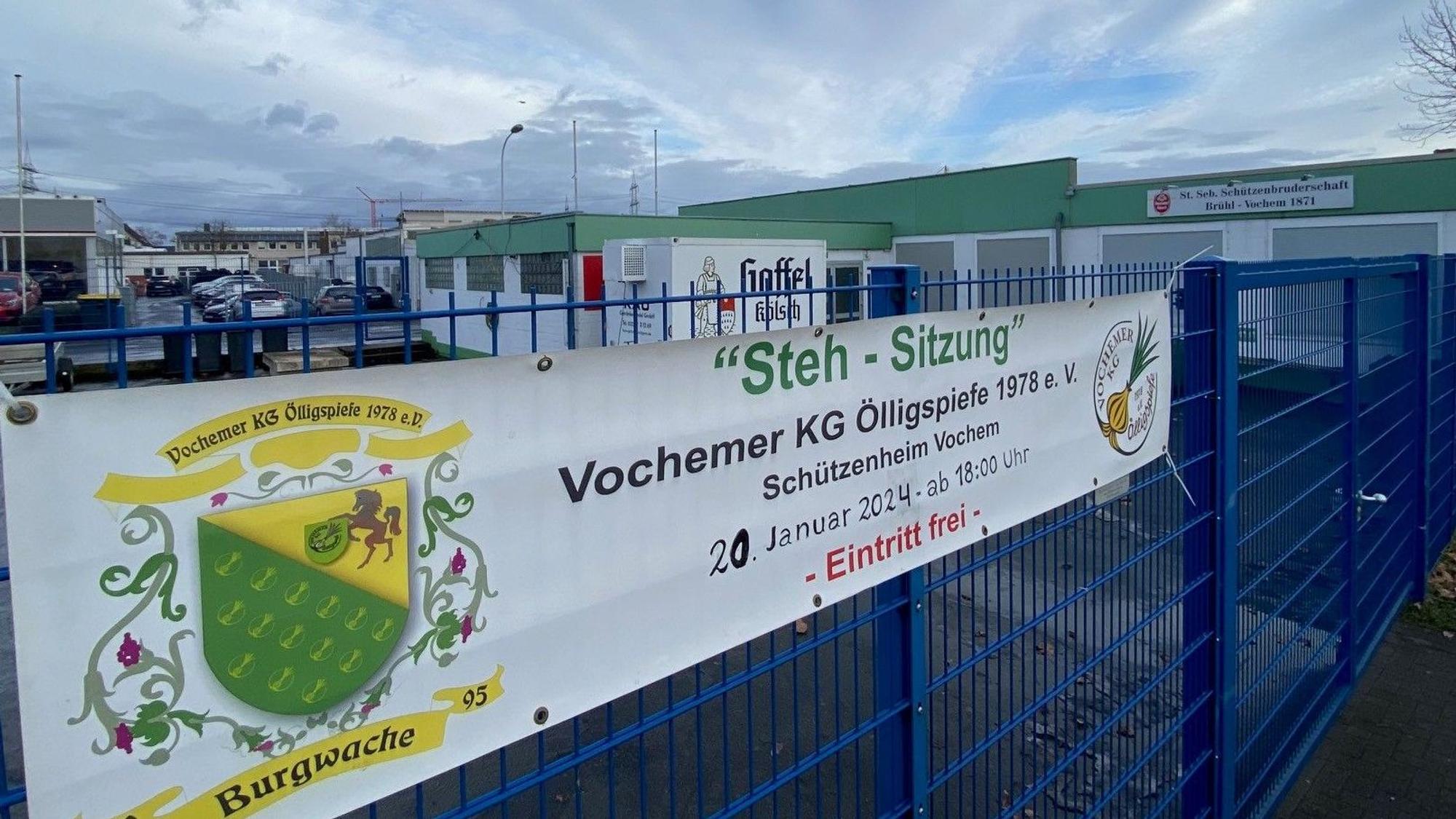 Zu sehen ist das Vochemer Schützenheim, dort sollte die Veranstaltung steigen.