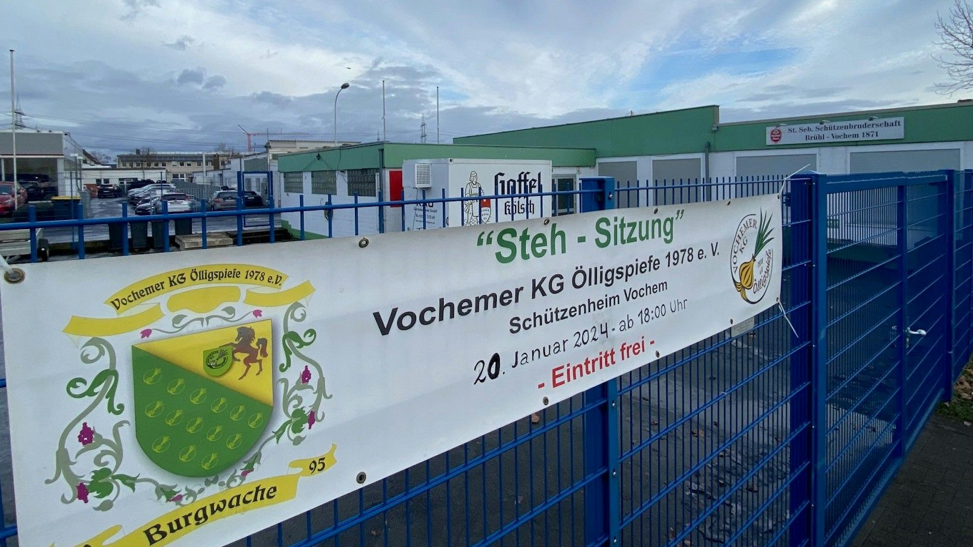 Zu sehen ist das Vochemer Schützenheim, dort sollte die Veranstaltung steigen.