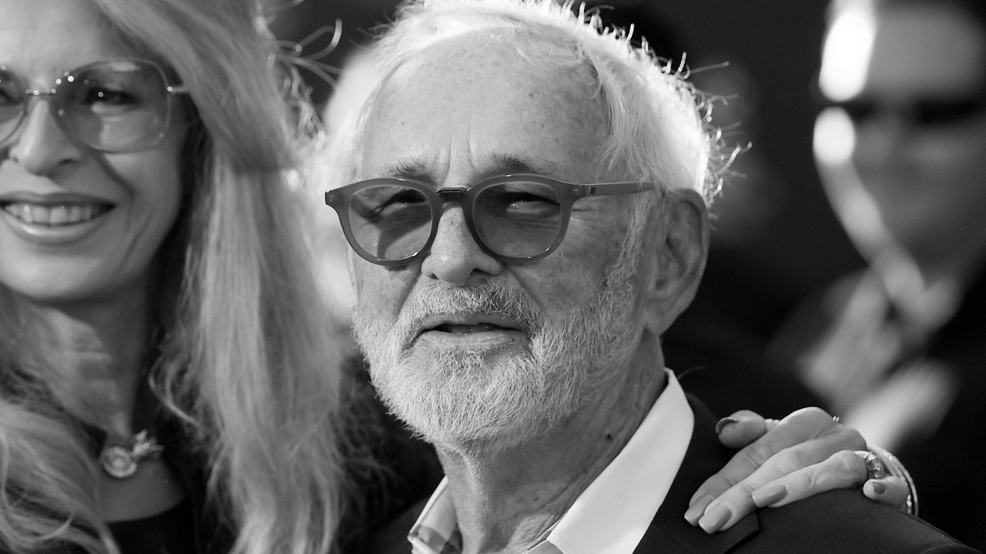 Norman Jewison, Regisseur des Films „In der Hitze der Nacht“ von 1967, mit seiner Frau Lynne St. David vor einer Vorführung des Films zum 50-jährigen Jubiläum beim TCM Classic Film Festival 2017 in Los Angeles.