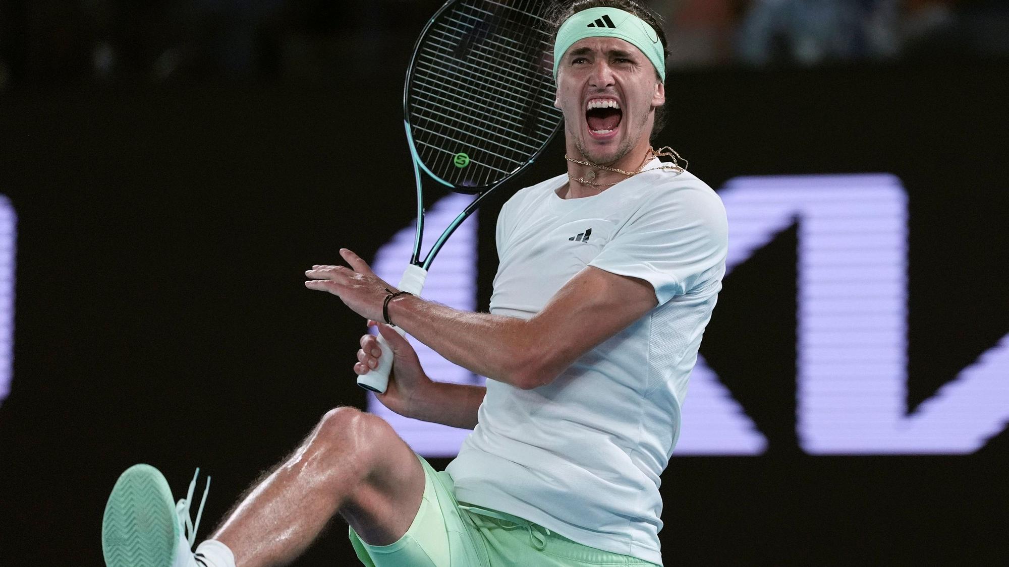 Alexander Zverev aus Deutschland jubelt nach seinem Sieg.