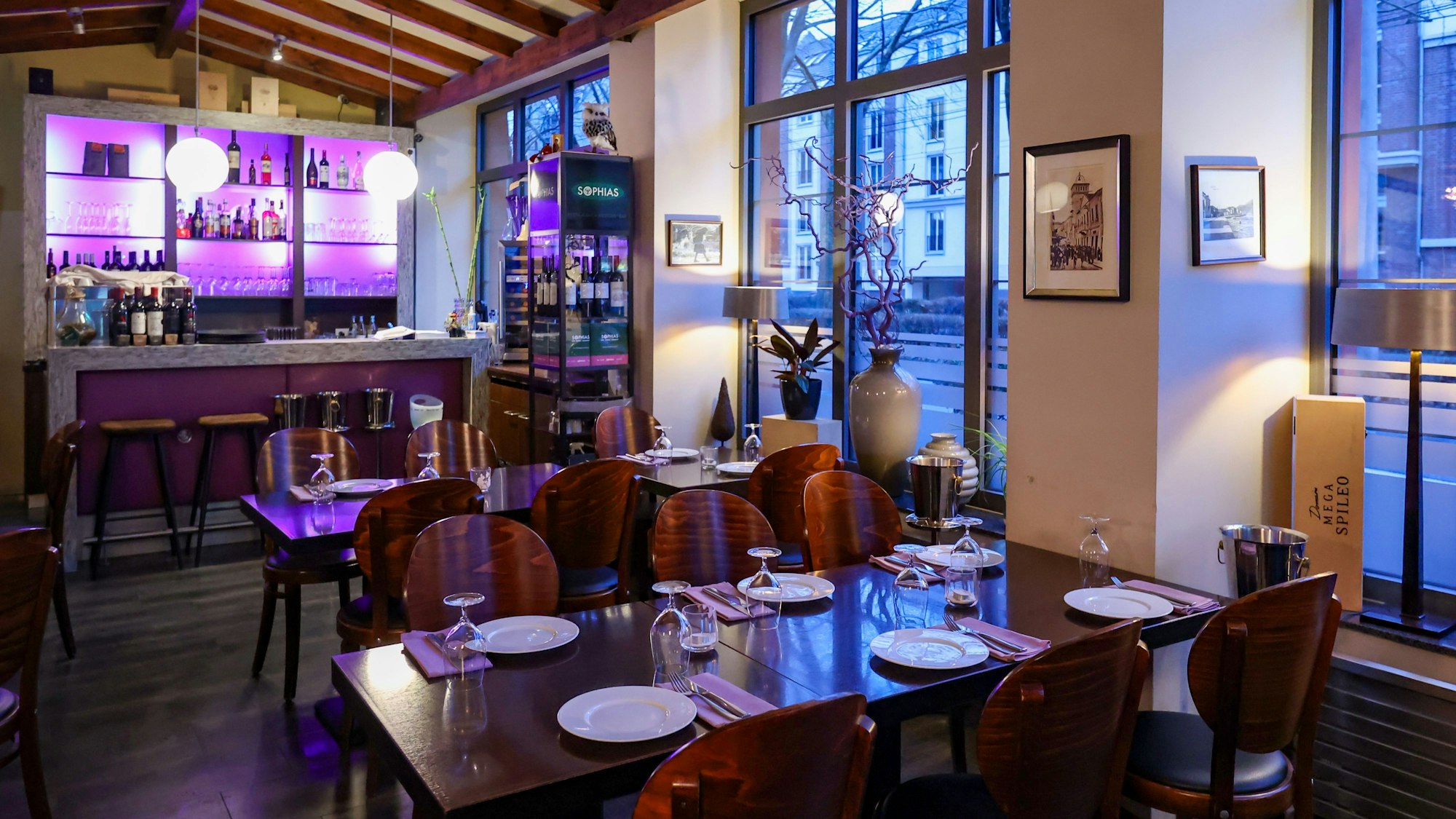 Innenansicht des Restaurants Sophias.