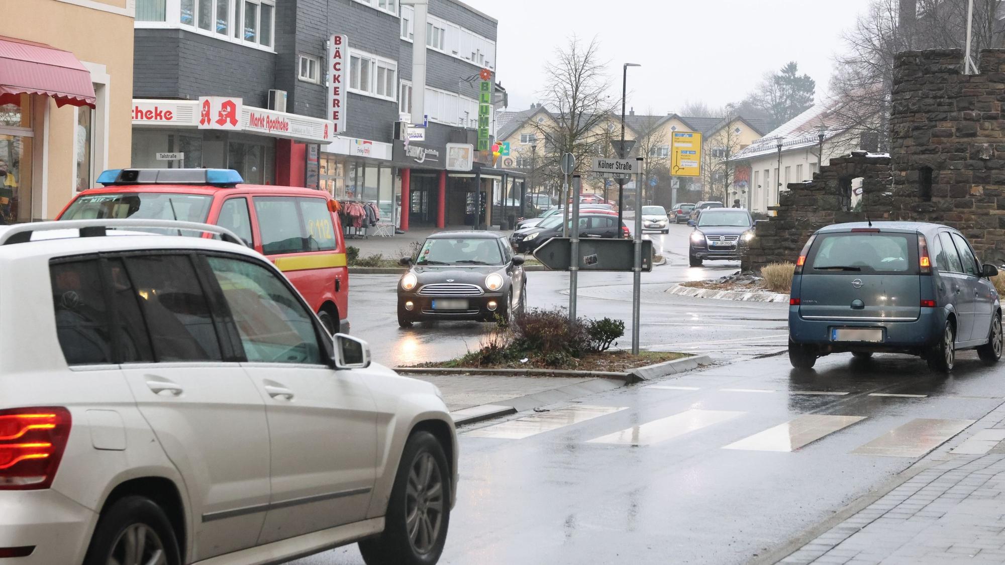 Blick auf die B55 in Bergneustadt