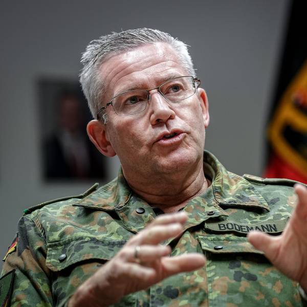 23.01.2024, Berlin: Generalmajor André Bodemann, Befehlshaber des Territorialen Führungskommandos, spricht in einem Interview mit Journalisten der Deutschen Presse-Agentur über den Operationsplan Deutschland ("Oplan")