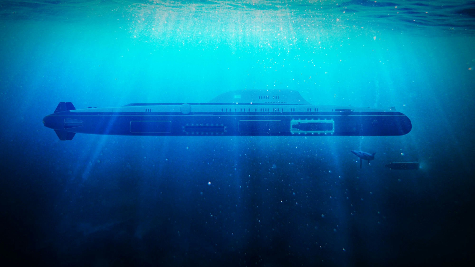 In bis zu 250 Meter Tiefe soll das neue Luxus-U-Boot unterwegs sein. Von dort aus können weitere kleinere U-Boote noch weiter in die Tiefe hinabsteigen.