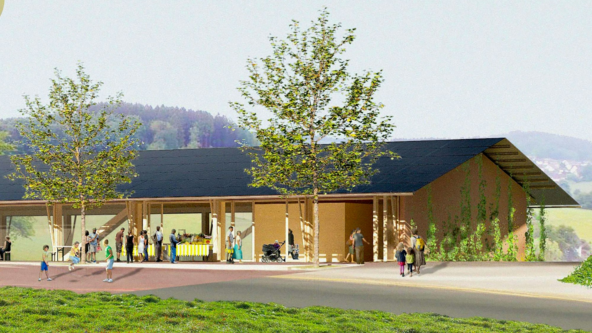 Ansicht der geplanten neuen Sporthalle in Strombach