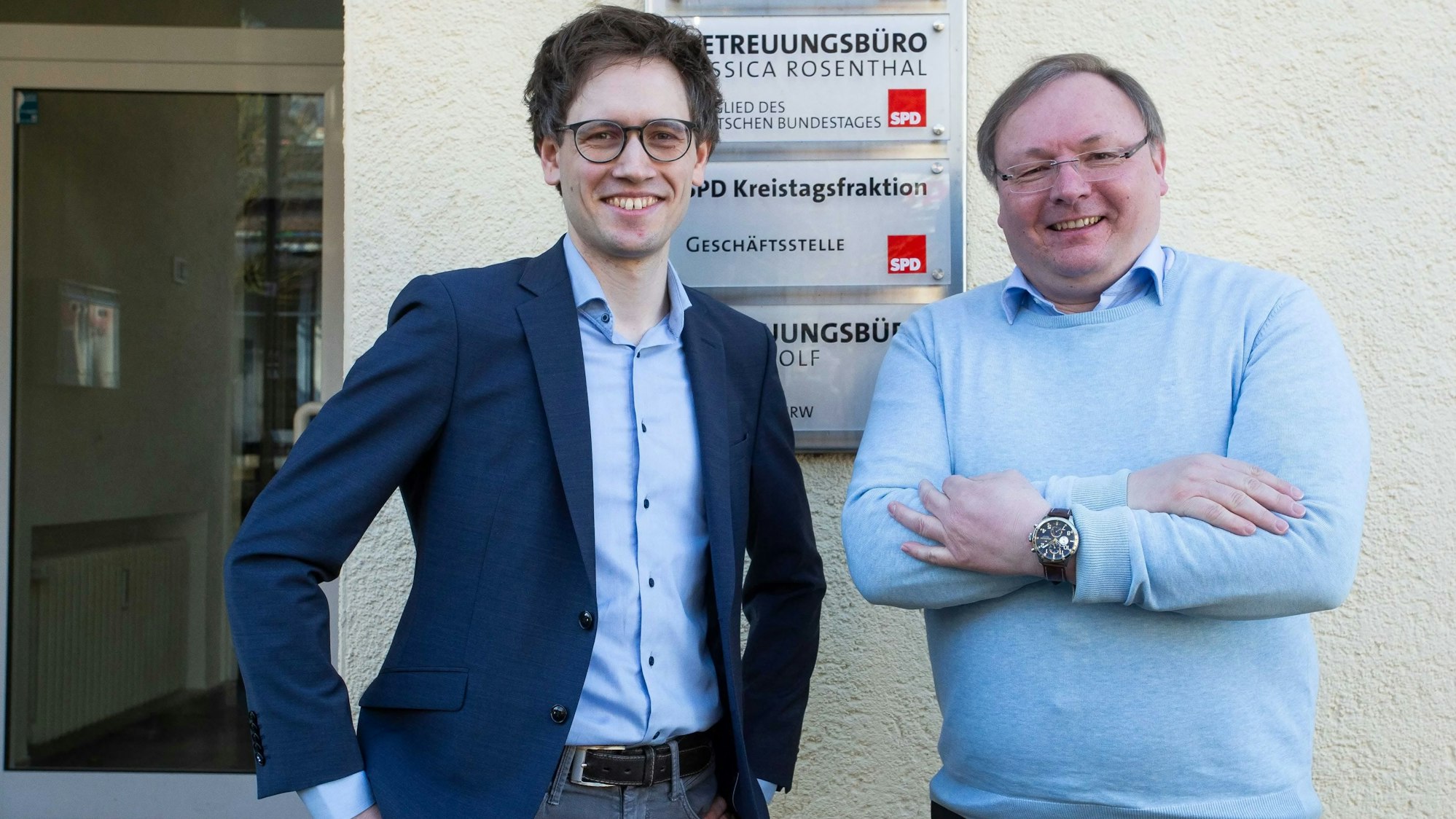 Bild von SPD-Landratskandidat Sven Lichtmann und SPD Oberberg-Chef Thorsten Konzelmann