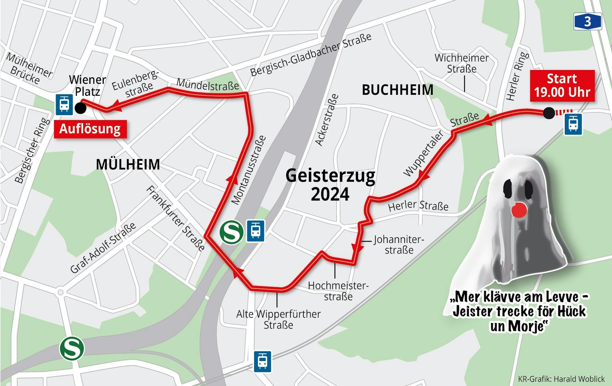 Hier geht der Geisterzug 2024 entlang