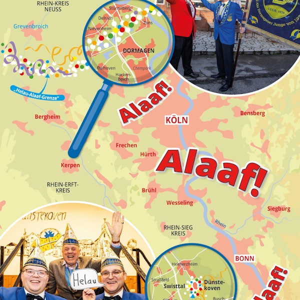 In Swisttal-Dünstekoven ruft man mitten im Alaaf-Gebiet "Helau".