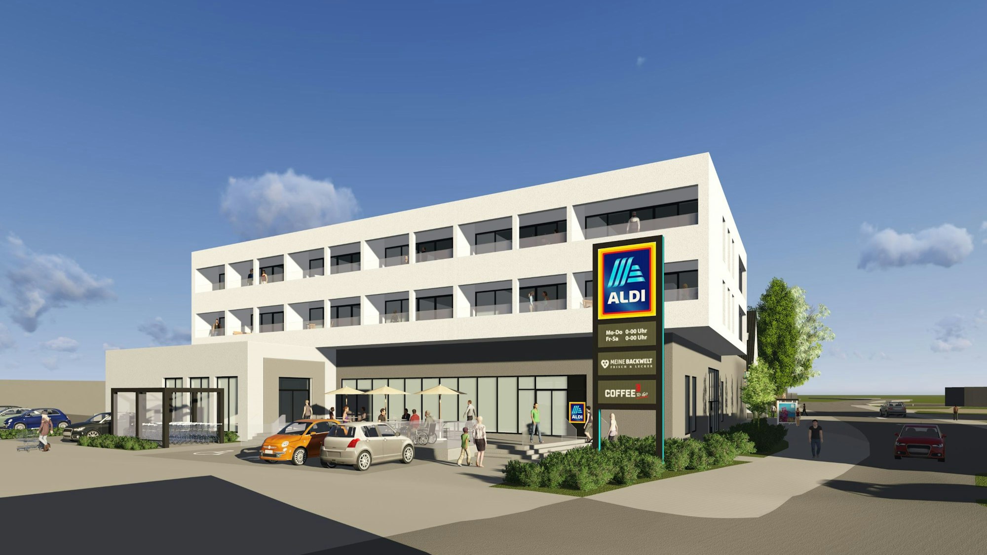 So soll der neue Aldi in Heidkamp aussehen
