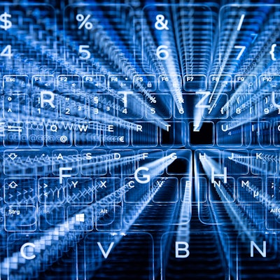 Tasten einer beleuchteten Tastatur.