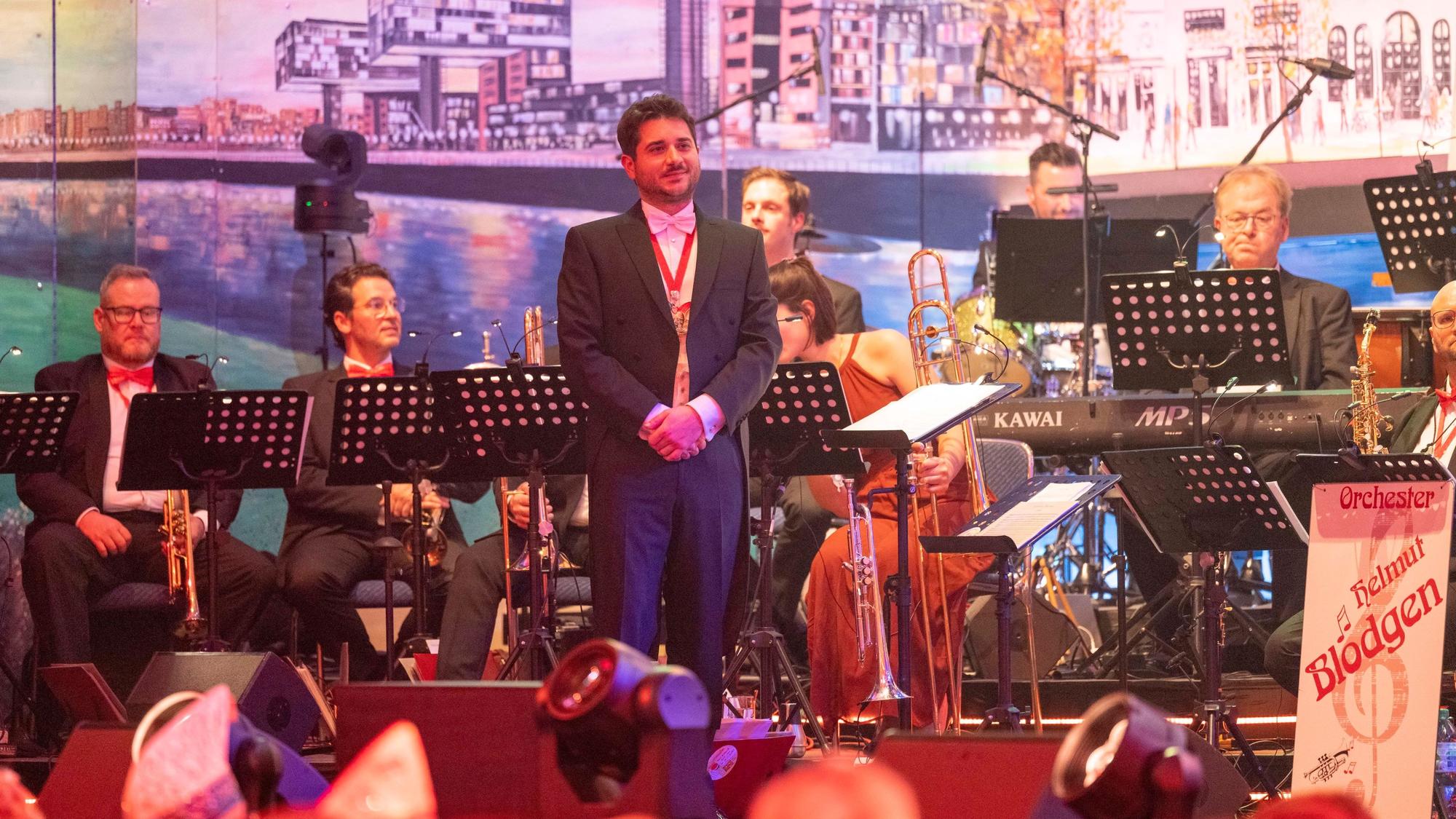 Matthias Heßeler bei der Prinzenproklamation im Januar 2024 im Gürzenich.
