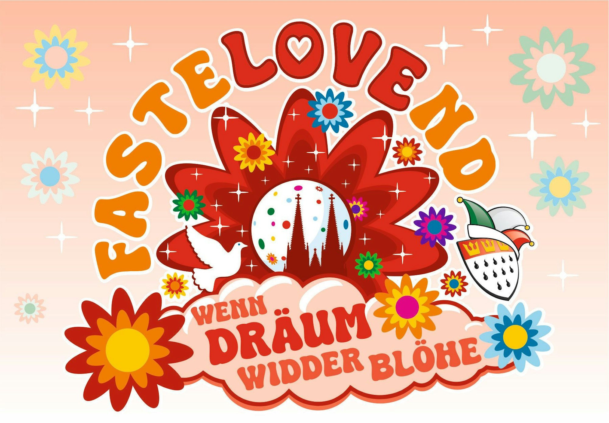 Das Motto der neuen Session 2025 in Köln erinnert an Flowerpower der 60er-Jahre,