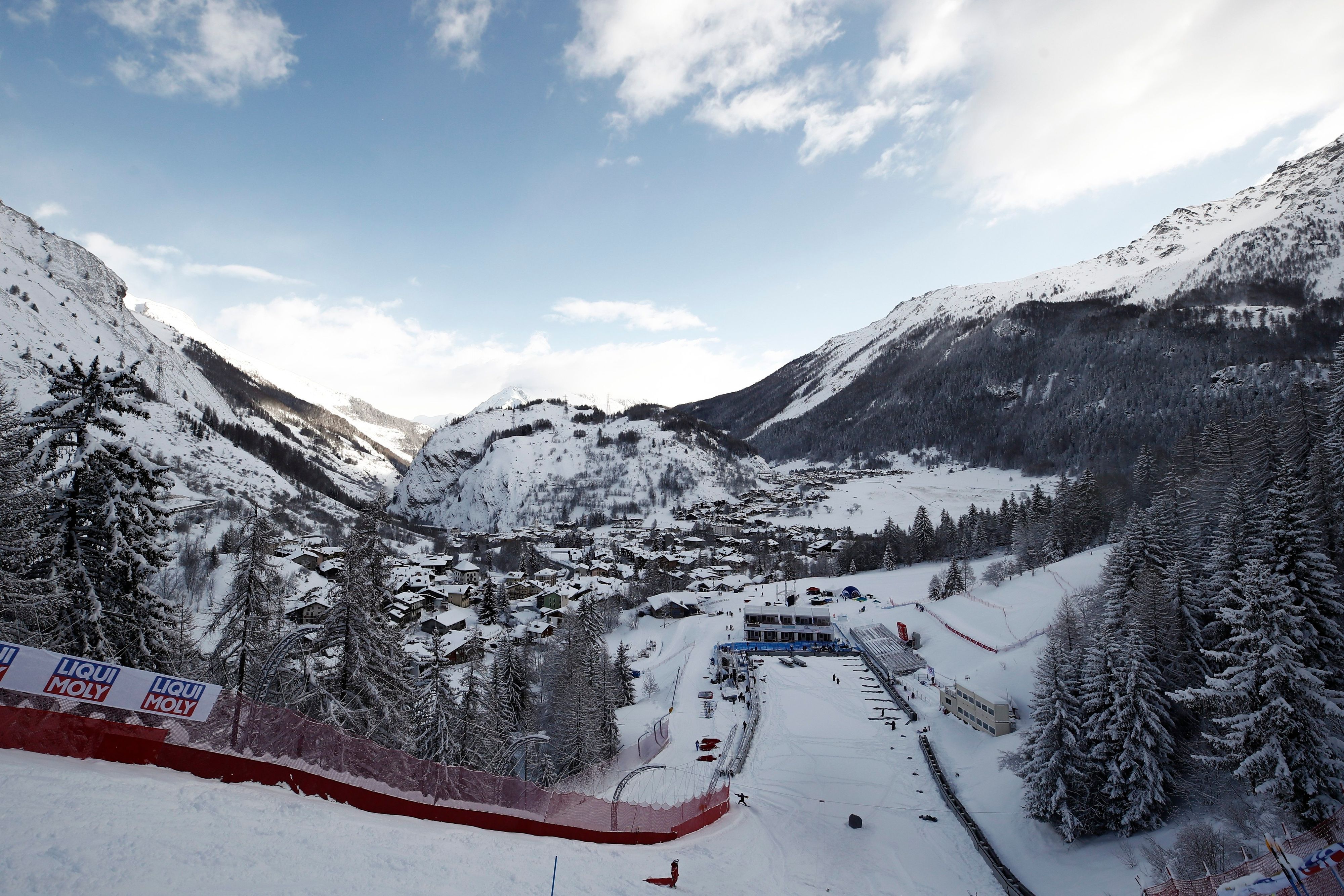 Strecke der alpinen Kombination in La Thuile im italienischen Aosta-Tal.