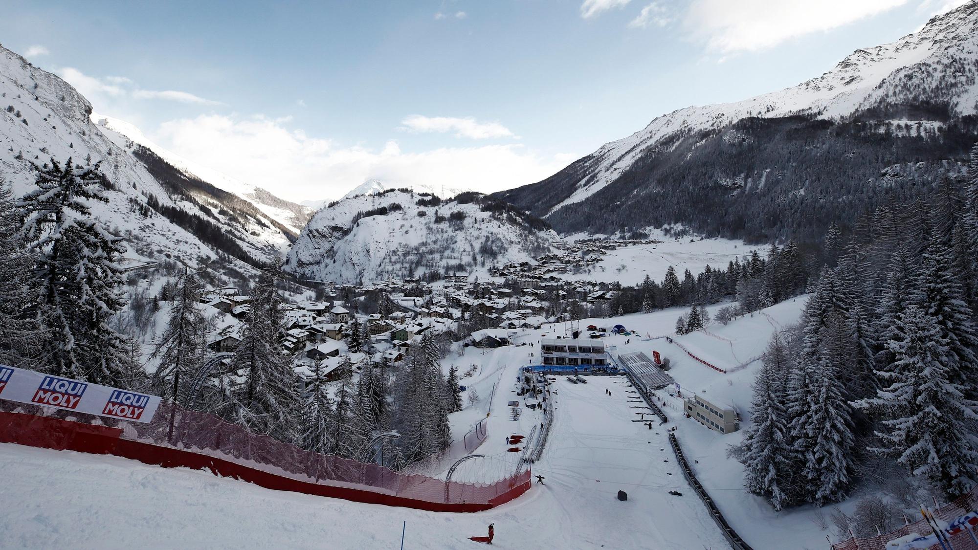 Strecke der alpinen Kombination in La Thuile im italienischen Aosta-Tal.