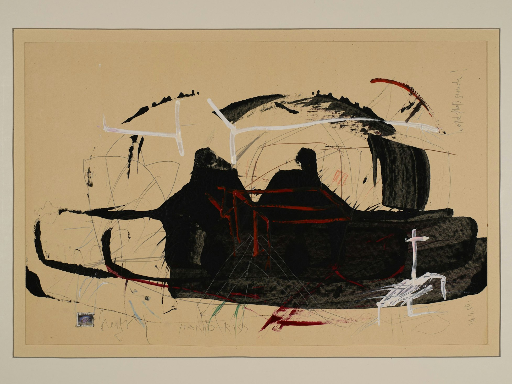 „Hand-Riss /weißer Fuß geruch“ lautet der mysteriöse Titel dieser Arbeit aus dem Jahr 1980.