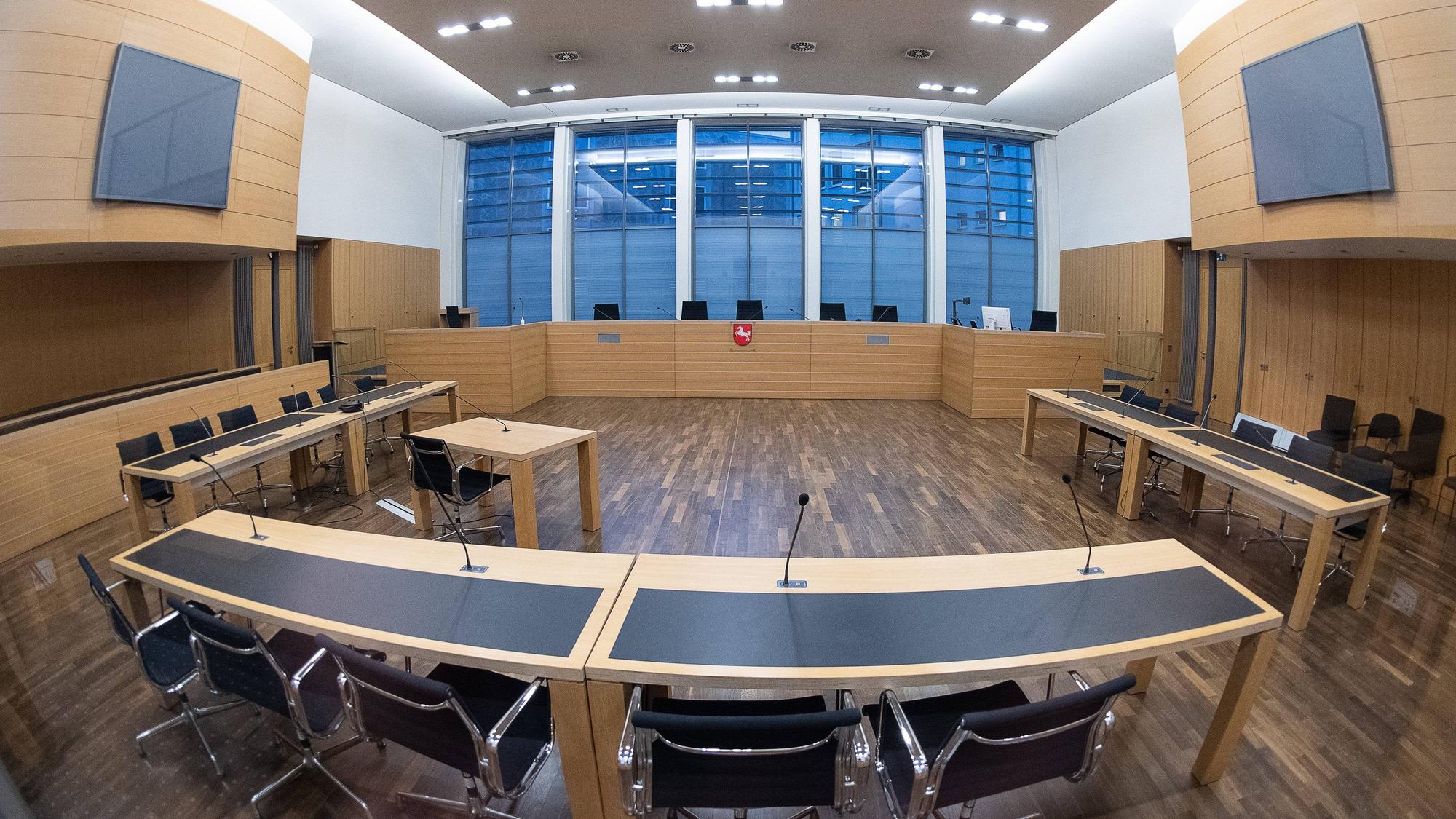 Blick in den Saal 141 im Landgericht Braunschweig.