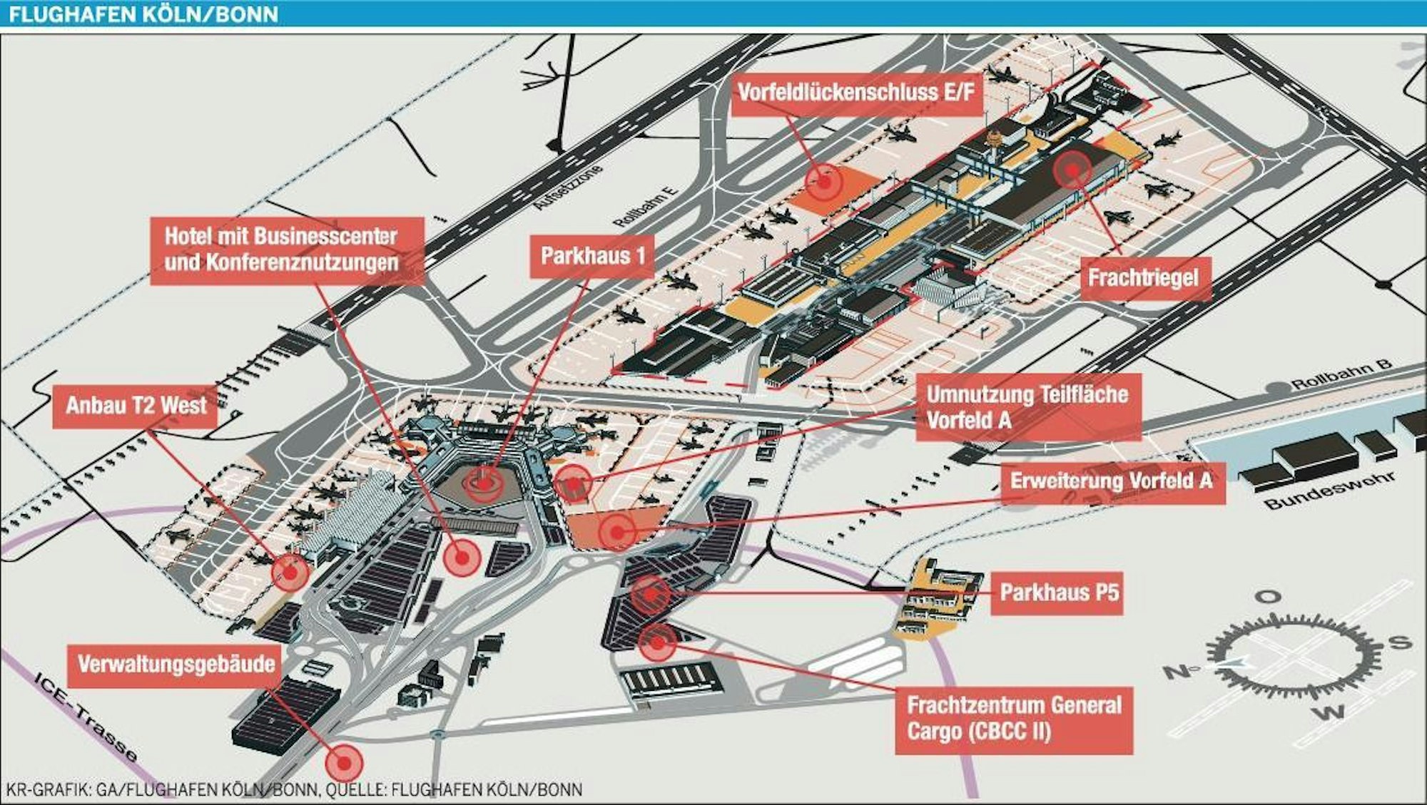 Diese Erweiterungen wollte sich der Flughafen genehmigen lassen.