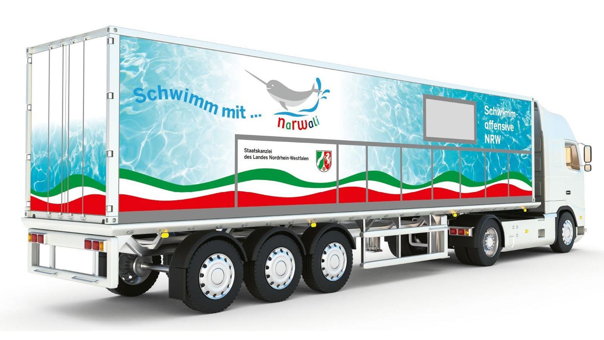 Bild eines Narwali-Schwimmcontainers.