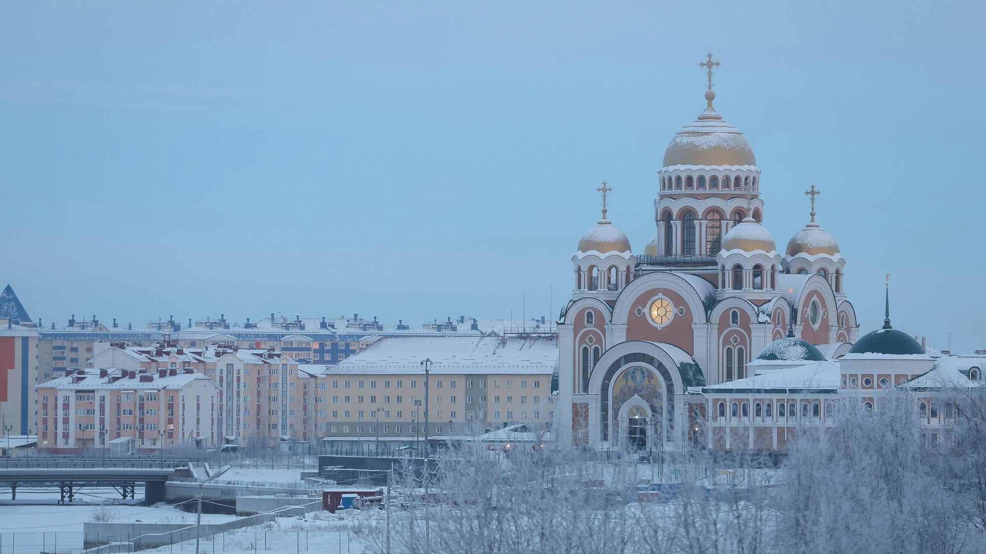 Die Kleinstadt Salechard nahe dem Polarkreis: Hier soll sich Berichten zufolge der Leichnam von Alexej Nawalny im Berzirkskrankenhaus befinden.