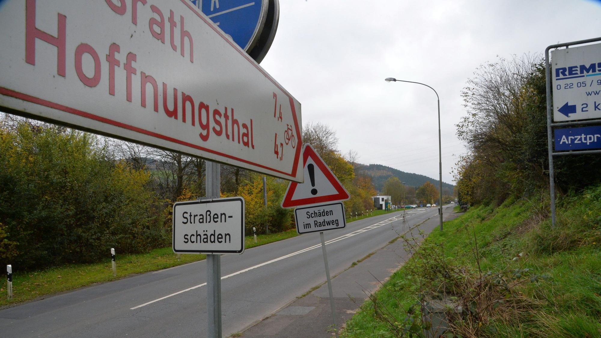 Archivaufnahme vom Radweg zwischen Untereschbach und Hoffnungsthal.