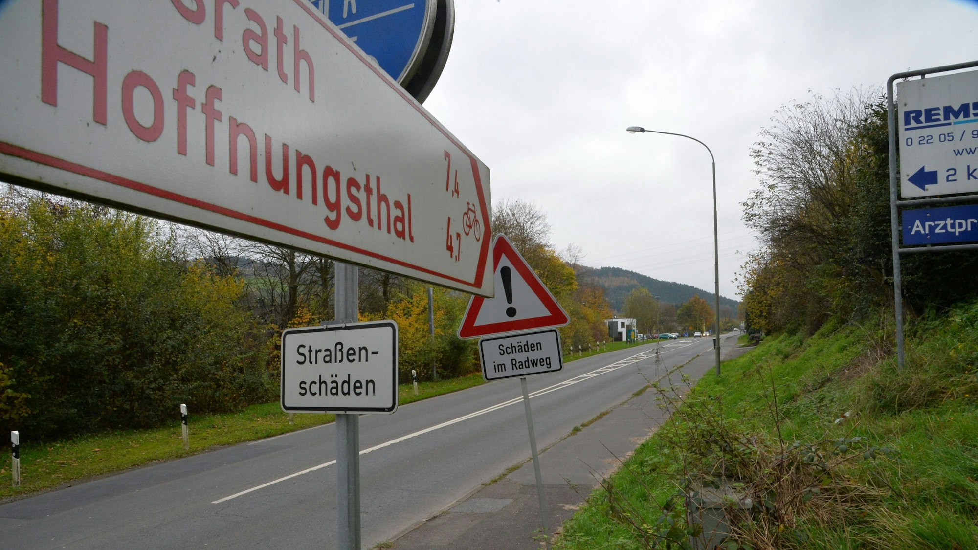 Archivaufnahme vom Radweg zwischen Untereschbach und Hoffnungsthal.