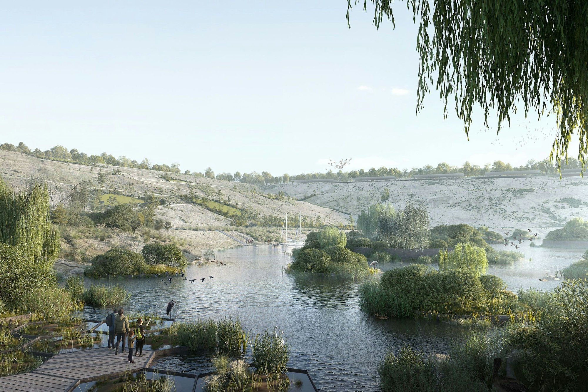 Das Ufer des Hambachsees im Jahr 2070