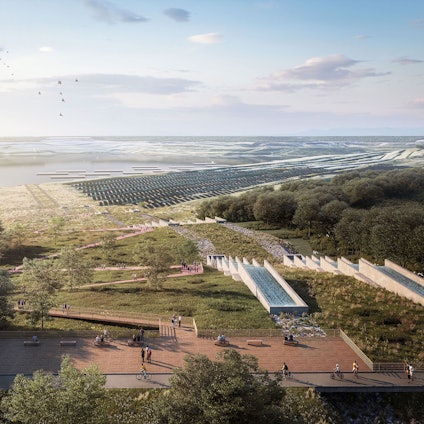Touristenattraktion Einleitungsbauwerk in Elsdorf. Hier stürzt Rheinwasser in den Tagebau