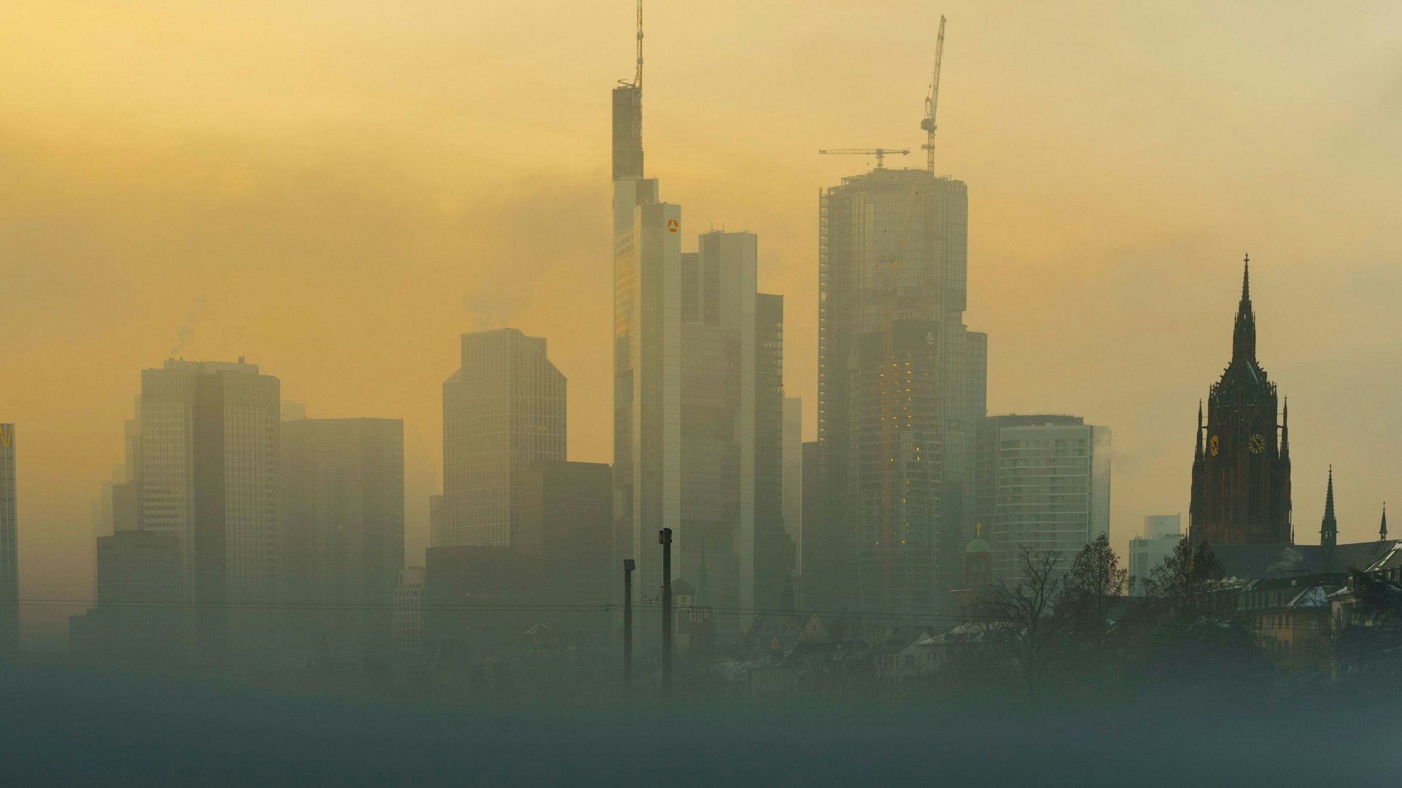 Die Skyline der Bankenstadt Frankfurt.