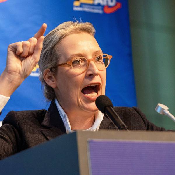 Alice Weidel, Bundessprecherin der AfD, spricht während des AfD-Landesparteitags im baden-württembergischen Rottweil zu Parteimitgliedern.
