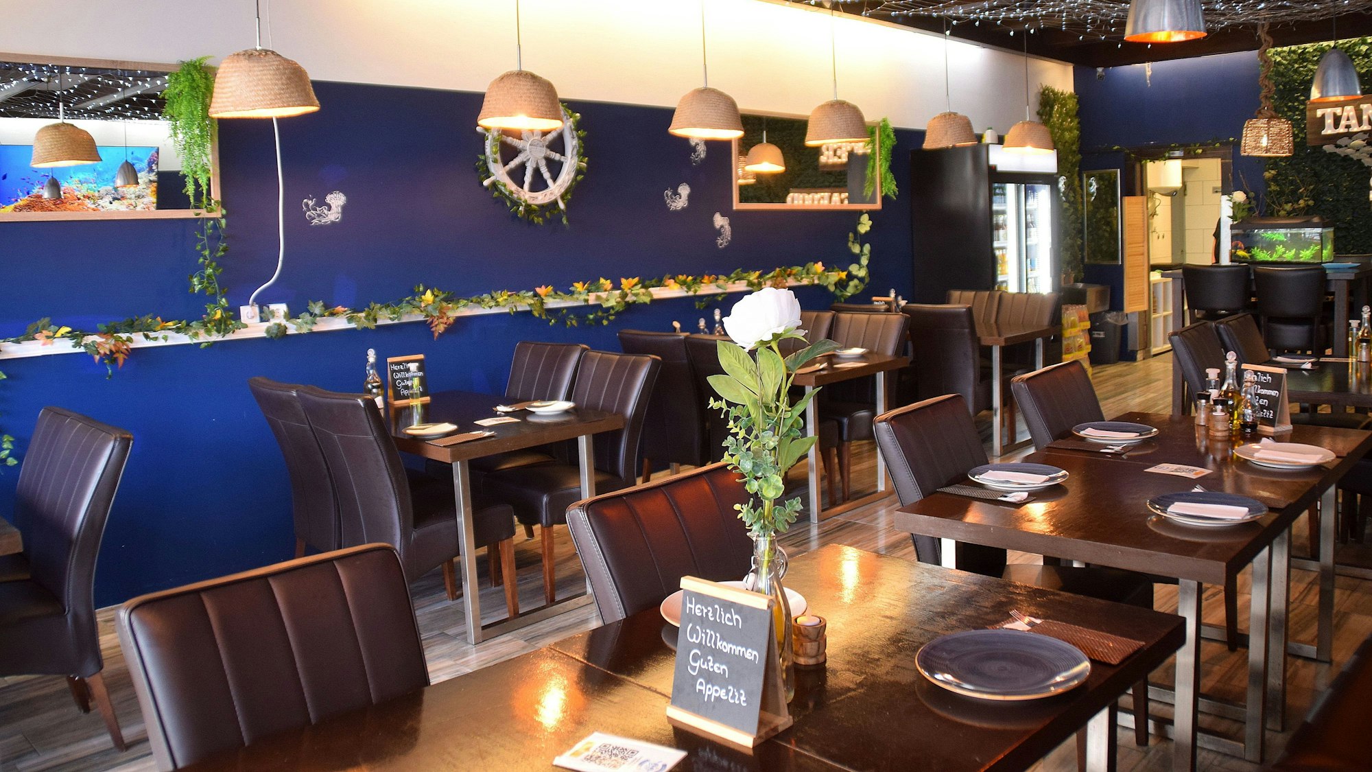 Das Fischrestaurant "Tanger Seafood" von innen.-